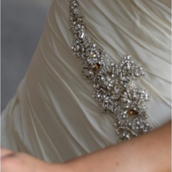 Ines DiSanto custom gown 2009 Italian Silk with Crystal decals. Stunning! - Picture 3 of 4
